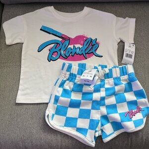 Off-White Pink and Blue Blondie Tee